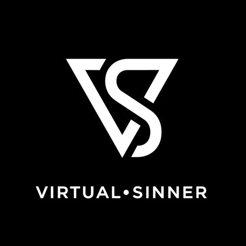 White on Black Logo - Virtual Sinner